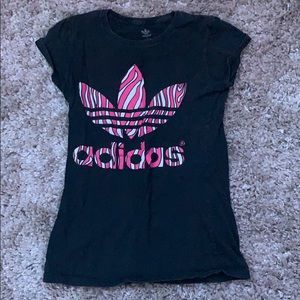 ADIDAS black/pink/white T-shirt w logo